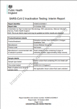 SARS-CoV-2 Inactivation Testing: Interim Report: Extraction solution from SARS-CoV-2 Antigen Qualitative Test